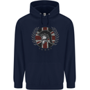 Union Jack Bodybuilding Gym Training Spartan Childrens Kids Hoodie Navy Blue