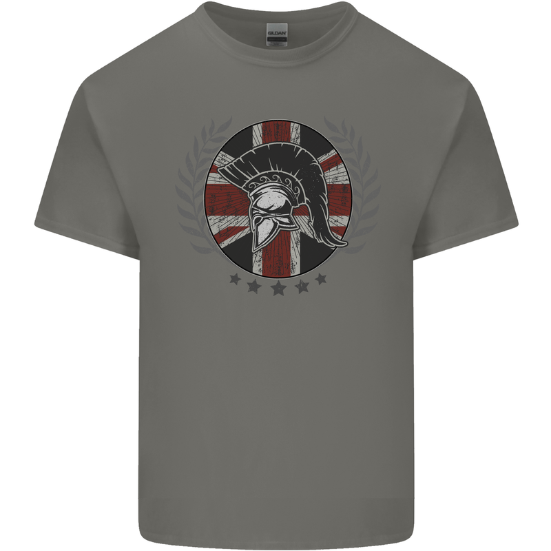 Union Jack Bodybuilding Gym Training Spartan Kids T-Shirt Childrens Charcoal