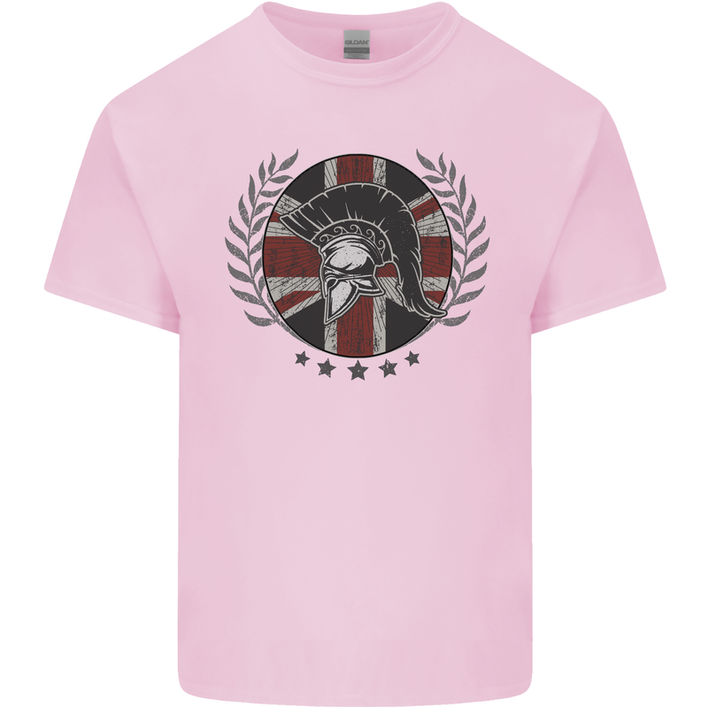 Union Jack Bodybuilding Gym Training Spartan Kids T-Shirt Childrens Light Pink