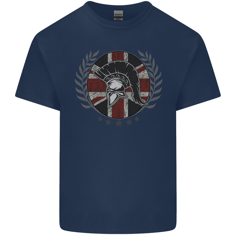 Union Jack Bodybuilding Gym Training Spartan Kids T-Shirt Childrens Navy Blue