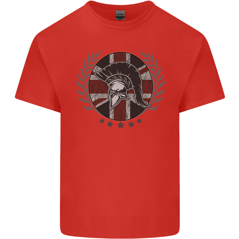 Union Jack Bodybuilding Gym Training Spartan Kids T-Shirt Childrens Red