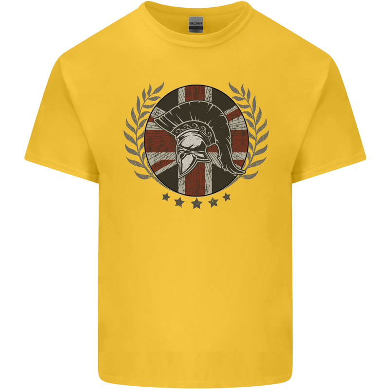 Union Jack Bodybuilding Gym Training Spartan Kids T-Shirt Childrens Yellow