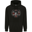 Union Jack Bodybuilding Gym Training Spartan Mens 80% Cotton Hoodie Black