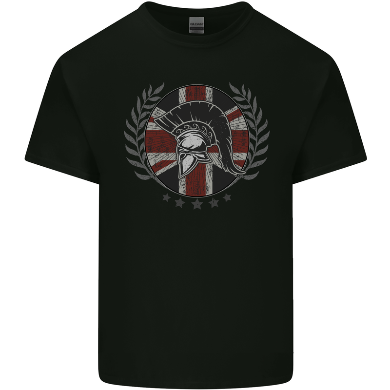 Union Jack Bodybuilding Gym Training Spartan Mens Cotton T-Shirt Tee Top Black