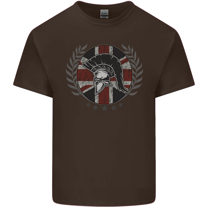 Union Jack Bodybuilding Gym Training Spartan Mens Cotton T-Shirt Tee Top Dark Chocolate