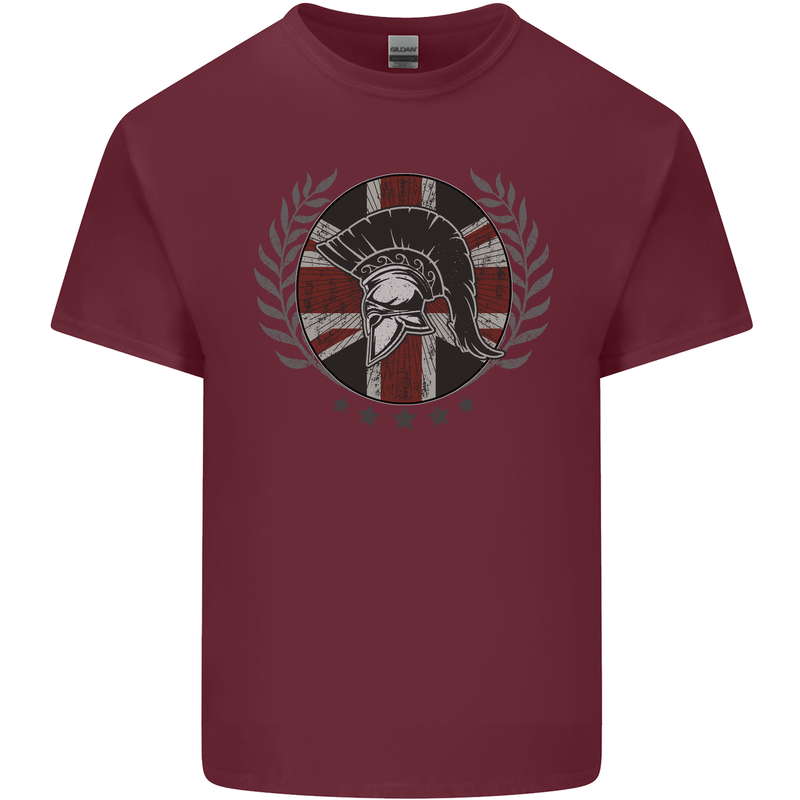 Union Jack Bodybuilding Gym Training Spartan Mens Cotton T-Shirt Tee Top Maroon