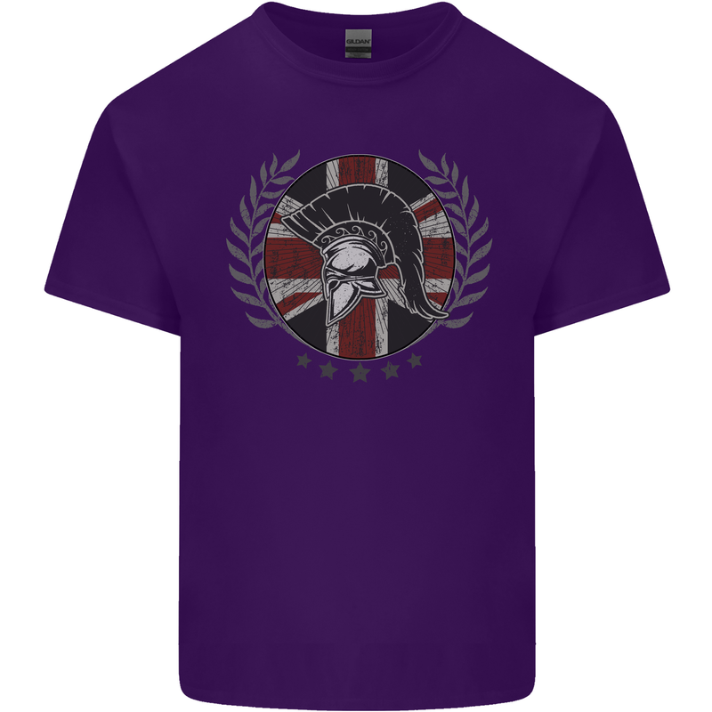 Union Jack Bodybuilding Gym Training Spartan Mens Cotton T-Shirt Tee Top Purple