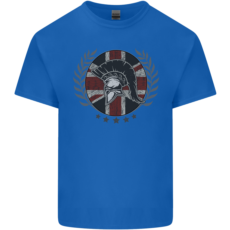 Union Jack Bodybuilding Gym Training Spartan Mens Cotton T-Shirt Tee Top Royal Blue