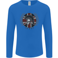 Union Jack Bodybuilding Gym Training Spartan Mens Long Sleeve T-Shirt Royal Blue