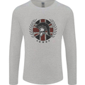 Union Jack Bodybuilding Gym Training Spartan Mens Long Sleeve T-Shirt Sports Grey