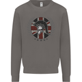 Union Jack Bodybuilding Gym Training Spartan Mens Sweatshirt Jumper Charcoal