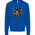Union Jack Bodybuilding Gym Training Spartan Mens Sweatshirt Jumper Royal Blue