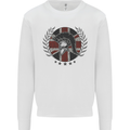 Union Jack Bodybuilding Gym Training Spartan Mens Sweatshirt Jumper White