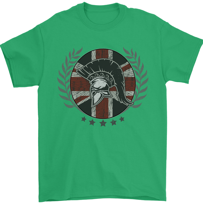 Union Jack Bodybuilding Gym Training Spartan Mens T-Shirt 100% Cotton Irish Green