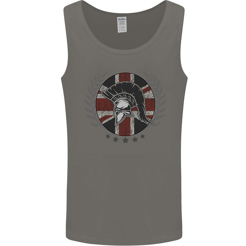 Union Jack Bodybuilding Gym Training Spartan Mens Vest Tank Top Charcoal