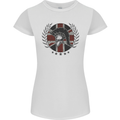 Union Jack Bodybuilding Gym Training Spartan Womens Petite Cut T-Shirt White