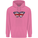 Union Jack Butterfly British Britain Flag Childrens Kids Hoodie Azalea