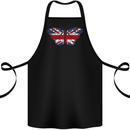 Union Jack Butterfly British Britain Flag Cotton Apron 100% Organic Black