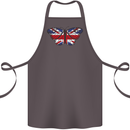 Union Jack Butterfly British Britain Flag Cotton Apron 100% Organic Dark Grey