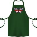 Union Jack Butterfly British Britain Flag Cotton Apron 100% Organic Forest Green