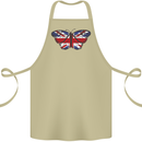 Union Jack Butterfly British Britain Flag Cotton Apron 100% Organic Khaki