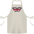 Union Jack Butterfly British Britain Flag Cotton Apron 100% Organic Natural