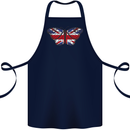 Union Jack Butterfly British Britain Flag Cotton Apron 100% Organic Navy Blue