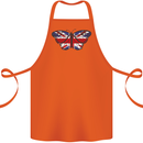 Union Jack Butterfly British Britain Flag Cotton Apron 100% Organic Orange