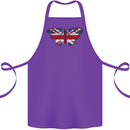 Union Jack Butterfly British Britain Flag Cotton Apron 100% Organic Purple