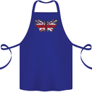 Union Jack Butterfly British Britain Flag Cotton Apron 100% Organic Royal Blue