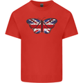 Union Jack Butterfly British Britain Flag Kids T-Shirt Childrens Red