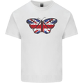 Union Jack Butterfly British Britain Flag Kids T-Shirt Childrens White
