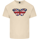 Union Jack Butterfly British Britain Flag Mens Cotton T-Shirt Tee Top Natural