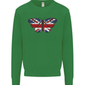 Union Jack Butterfly British Britain Flag Mens Sweatshirt Jumper Irish Green
