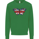 Union Jack Butterfly British Britain Flag Mens Sweatshirt Jumper Irish Green