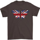 Union Jack Butterfly British Britain Flag Mens T-Shirt 100% Cotton Dark Chocolate