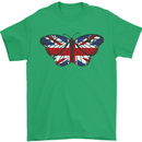 Union Jack Butterfly British Britain Flag Mens T-Shirt 100% Cotton Irish Green