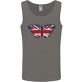 Union Jack Butterfly British Britain Flag Mens Vest Tank Top Charcoal