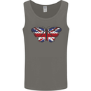 Union Jack Butterfly British Britain Flag Mens Vest Tank Top Charcoal