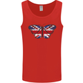 Union Jack Butterfly British Britain Flag Mens Vest Tank Top Red