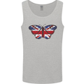 Union Jack Butterfly British Britain Flag Mens Vest Tank Top Sports Grey