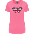 Union Jack Butterfly British Britain Flag Womens Wider Cut T-Shirt Azalea