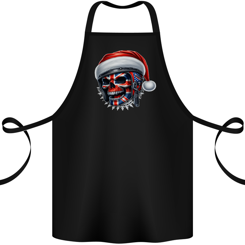 Union Jack Christmas Biker Skull British Flag Cotton Apron 100% Organic Black