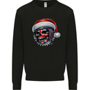 Union Jack Christmas Biker Skull British Flag Kids Sweatshirt Jumper Black