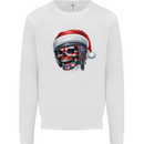 Union Jack Christmas Biker Skull British Flag Kids Sweatshirt Jumper White