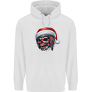 Union Jack Christmas Biker Skull British Flag Mens 80% Cotton Hoodie White