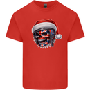 Union Jack Christmas Biker Skull British Flag Mens Cotton T-Shirt Tee Top Red