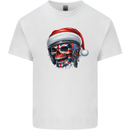 Union Jack Christmas Biker Skull British Flag Mens Cotton T-Shirt Tee Top White