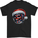 Union Jack Christmas Biker Skull British Flag Mens T-Shirt 100% Cotton Black