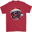 Union Jack Christmas Biker Skull British Flag Mens T-Shirt 100% Cotton Red
